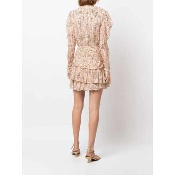 NWOT ULLA JOHNSON CECILY DRESS LEOPARD IKAT DOT SIZE 6 - Picture 4 of 10